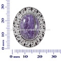 Belle pierre ornée de charoite naturelle avec anneau d&#39;ange de style 925 en argent sterling à la main Antique Style Designer